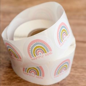 Happy Mail Rainbow Stickers - 500 labels - 1.5”